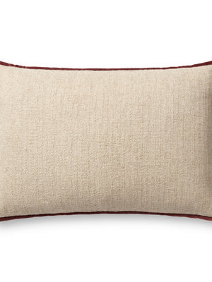 Amber Lewis x Loloi Aveline PAL0035 Ivory / Wine 16'' x 26'' Cover w/Poly Pillow
