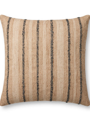 Amber Lewis x Loloi Elowen PAL0038 Natural / Blue 22'' x 22'' Cover w/Poly Pillow