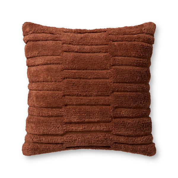 Angela Rose x Loloi Arabella Rust 22'' x 22'' Cover w/Poly Pillow
