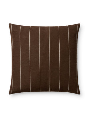Amber Lewis x Loloi Keisha Chocolate / Natural 18'' x 18'' Cover w/Poly Pillow