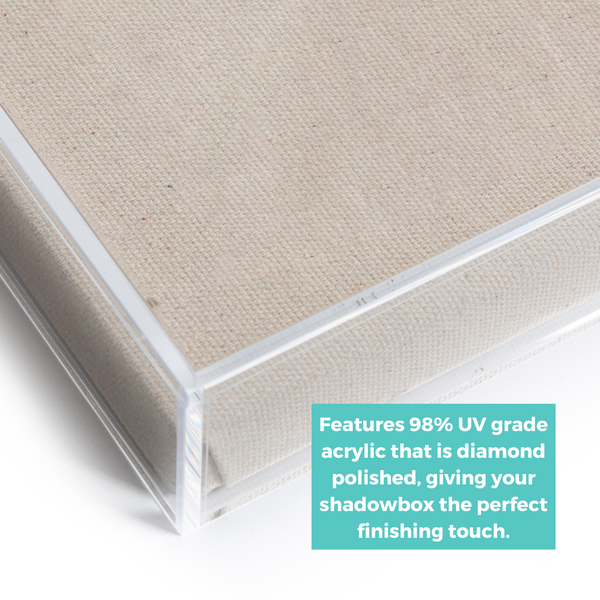 Modern Acrylic Shadowbox with Linen Canvas - UV Grade