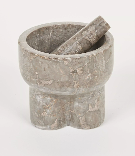 Grey Marble Mortar and Pestle