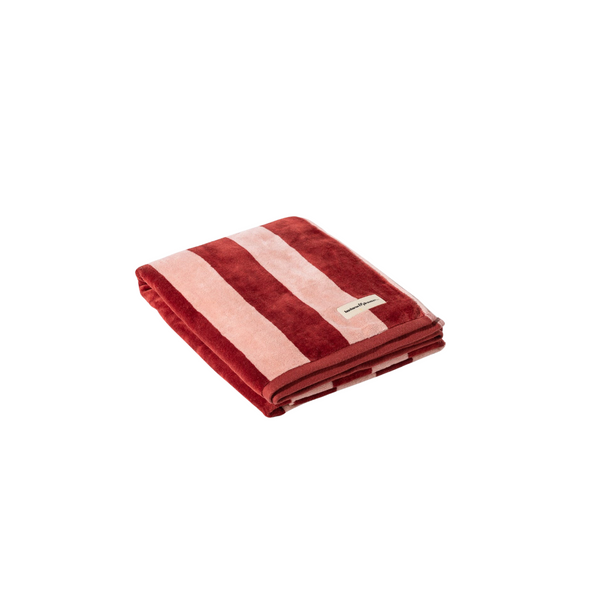 The Beach Towel / Terry Terracotta Stripe