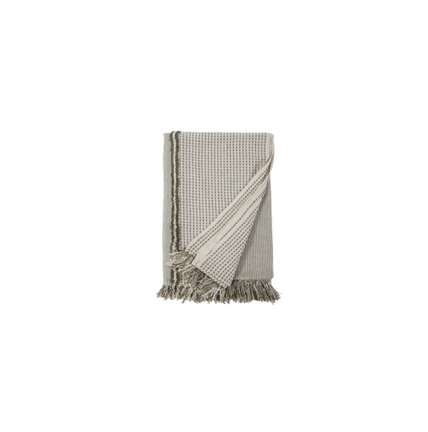 Jagger Oversized Throw - Ivory/ Moss
