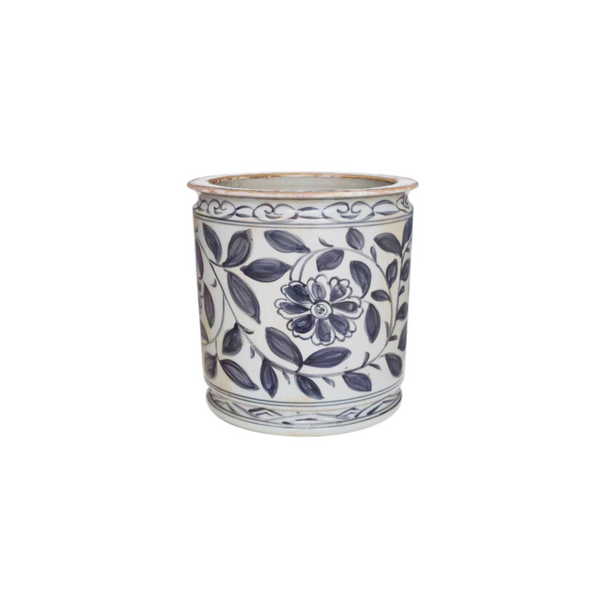 Grey & White Porcelain Orchid Pot Twisted Lotus