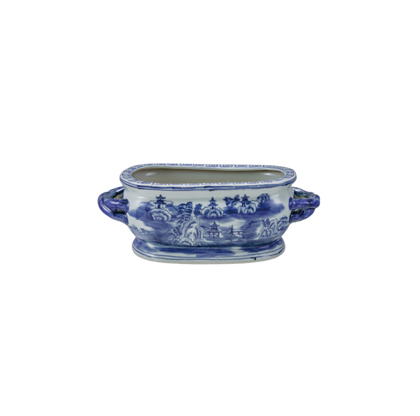 Oval Landscape Stoneware Planter