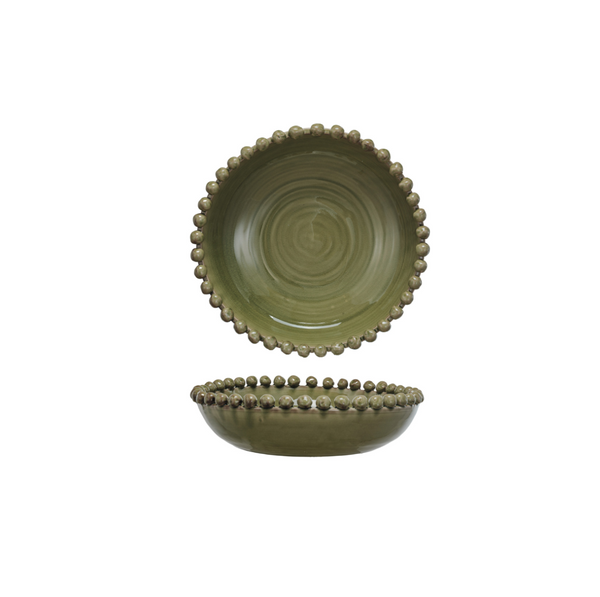 Terracotta Bowl with Hobnail Edge