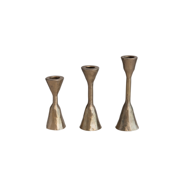 Hand-Forged Iron Taper Holders - Set of 3