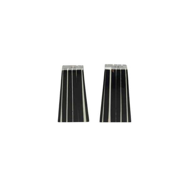 Black/White Striped Salt And Pepper Shakers