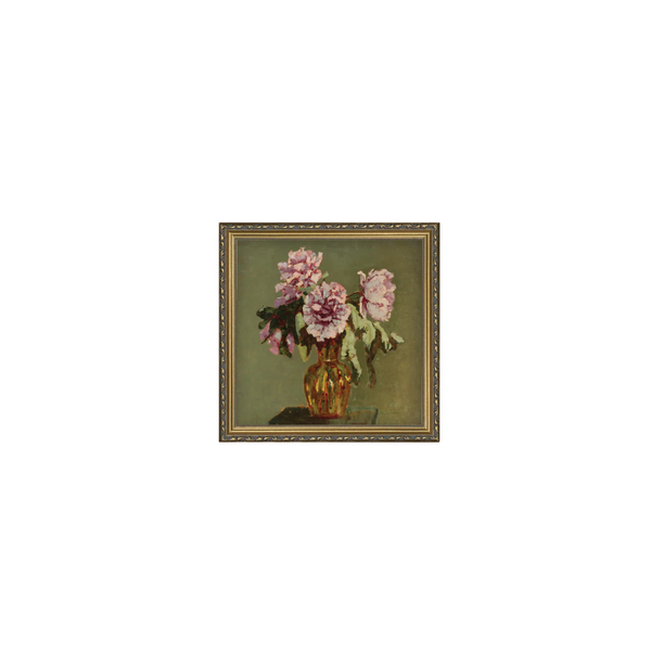Peonies and Small Yellow Vase