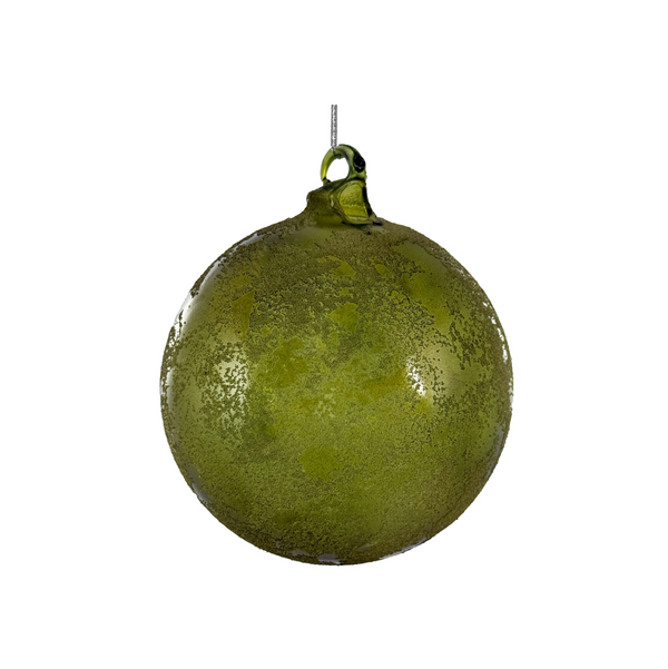 Sugared Evergreen Glass Ornament