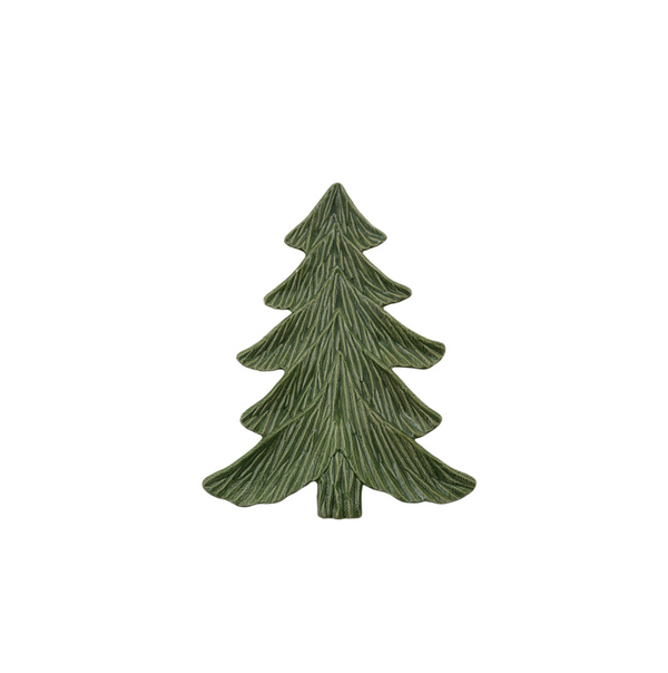 Green Ceramic Tree Platter