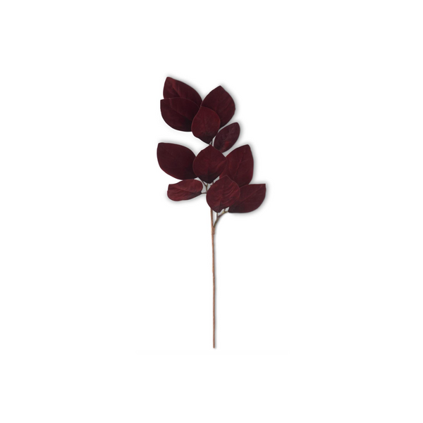 Burgundy Velvet Magnolia Leaf Spray
