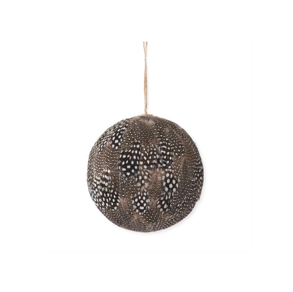 Round Black Feather Ornament
