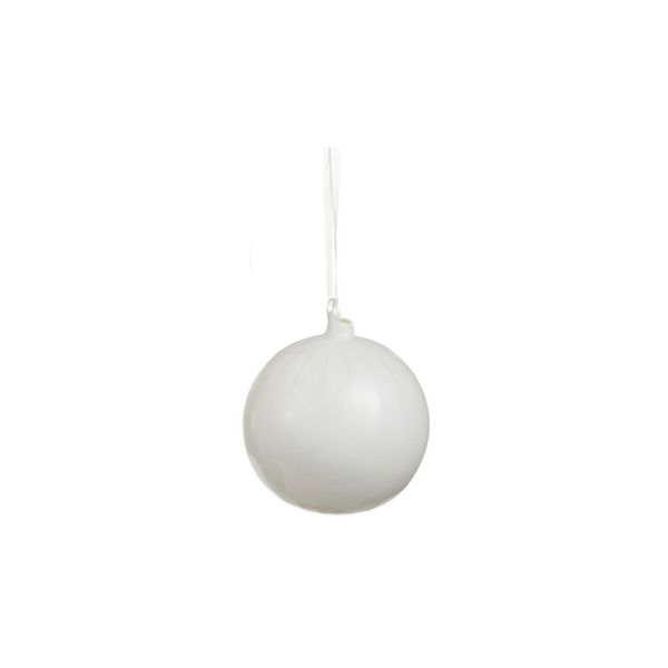 White Striped Ornaments