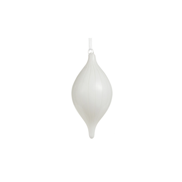 White Striped Ornaments