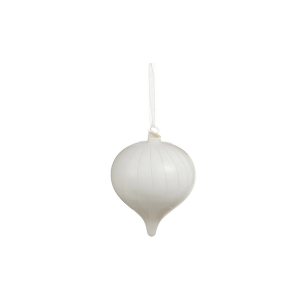 White Striped Ornaments