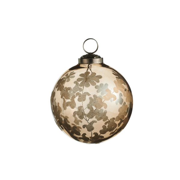 Etched Floral Ball Ornament