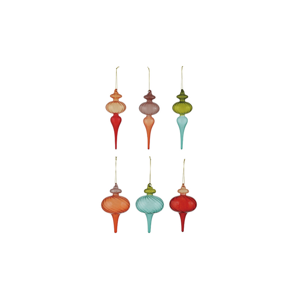 Two Tone Glass Finial Ornaments