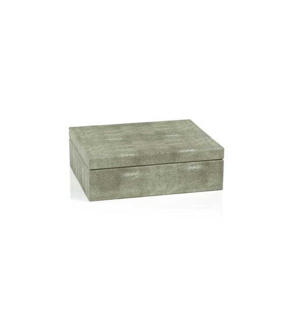 Shagreen Leather Box with Suede Interior