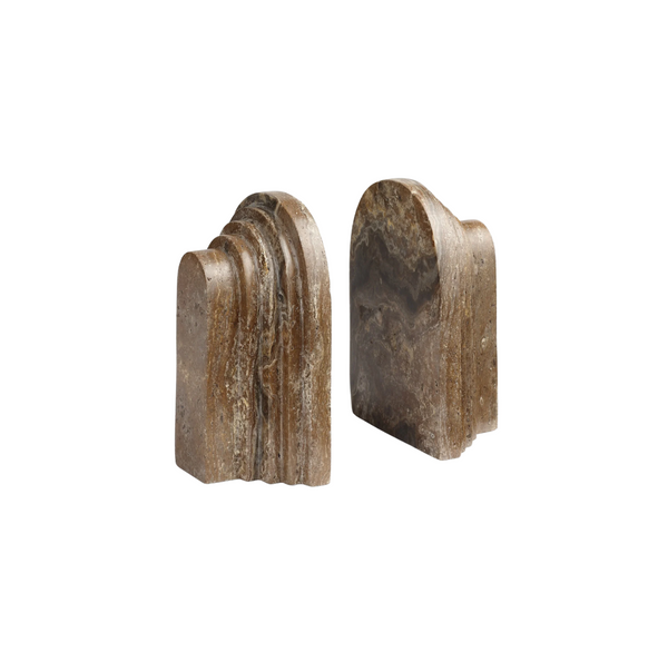 Gray Travertine Bookends