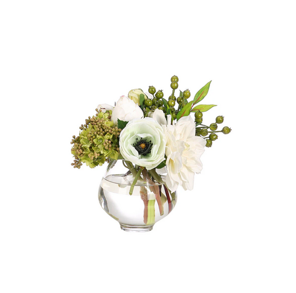 Dahlia Rose in Glass Vase