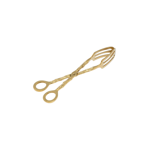 Hammered Gold Serving Tongs