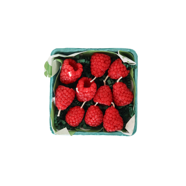 Beeswax Raspberry Birthday Candles