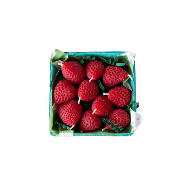 Beeswax Strawberry Birthday Candles