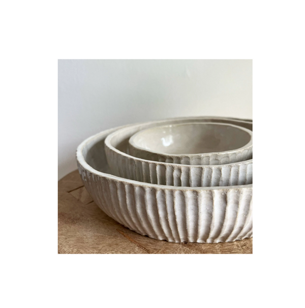 Ribbed Serving Bowls