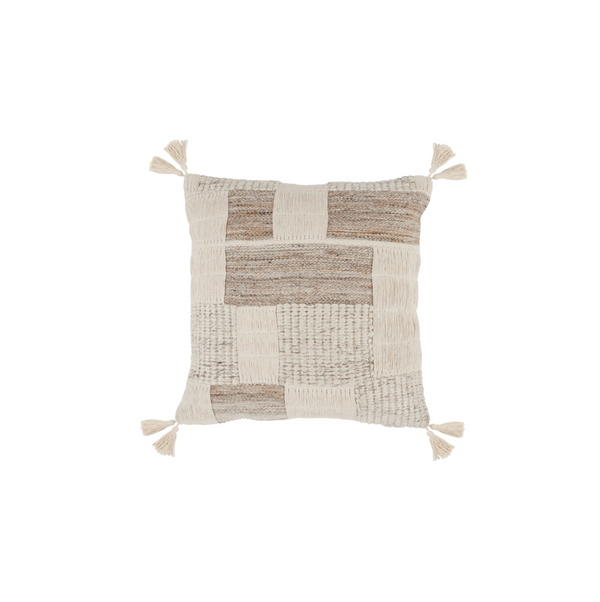 Gray/Ivory Tassel Pillow - 22x22