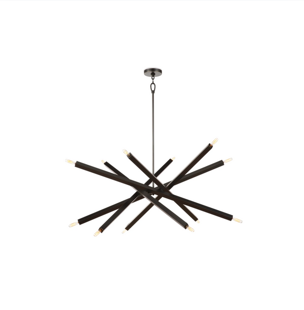 Contemporary Oil-Rubbed Bronze Rod Chandelier