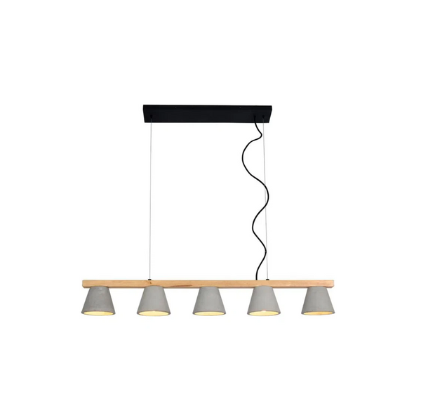 Concrete Rubber Wood Light Fixture