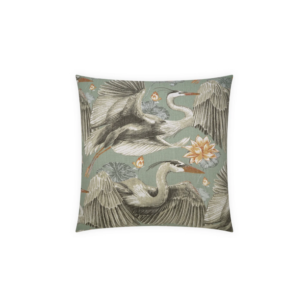Seafoam Sandhill Crane Pillow