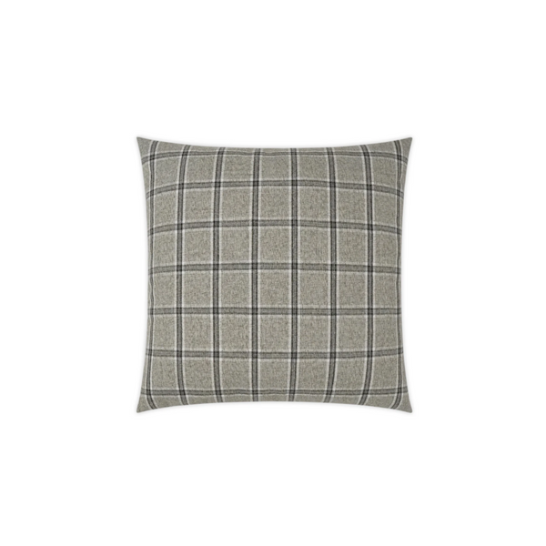 Heather Grey Plaid Pillow