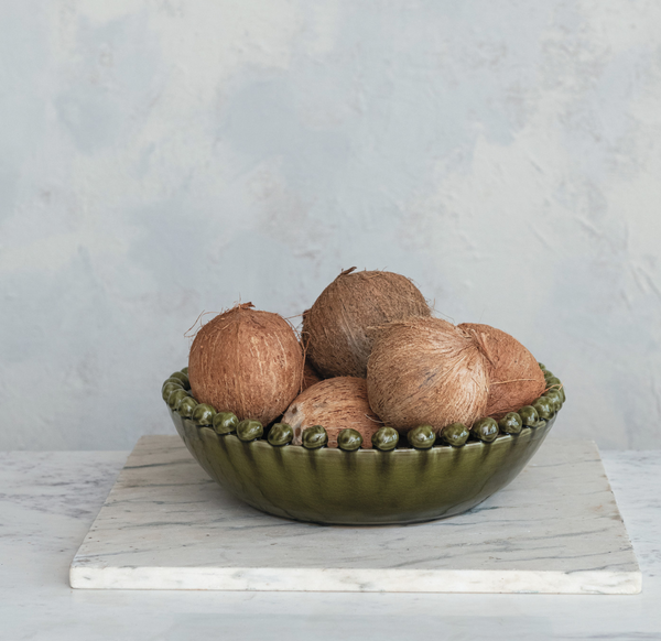 Terracotta Bowl with Hobnail Edge