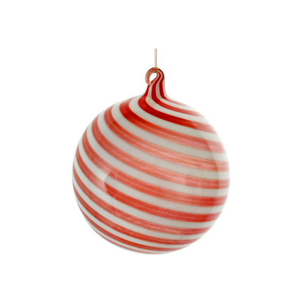 Peppermint Swirl Glass Ornament