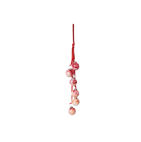 Marbled Glass Ornament Cluster