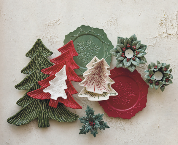 Green Ceramic Tree Platter