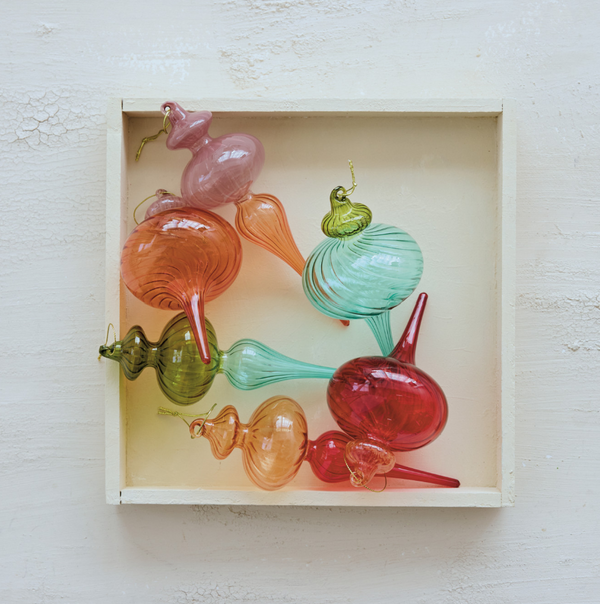 Two Tone Glass Finial Ornaments