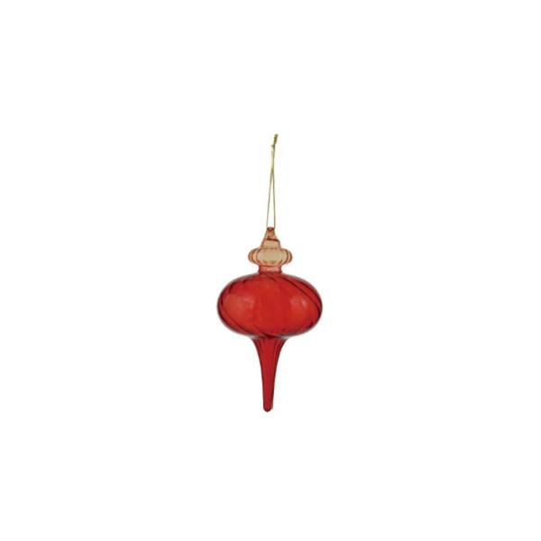 Two Tone Glass Finial Ornaments