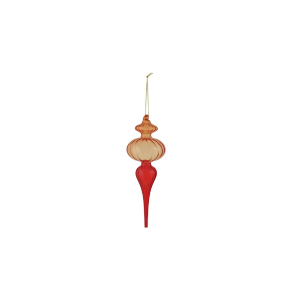 Two Tone Glass Finial Ornaments