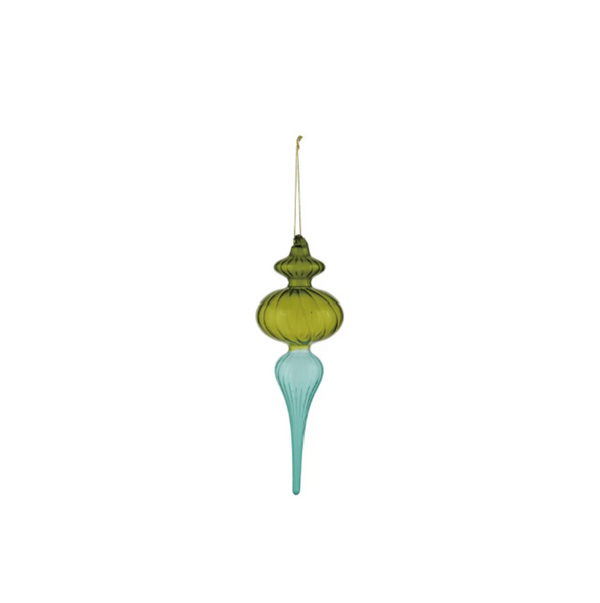 Two Tone Glass Finial Ornaments