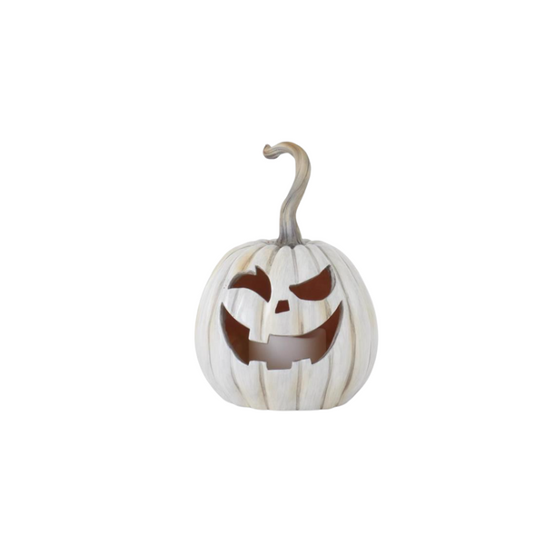 Resin LED Flicker Flame Jack O Lantern w/Timer