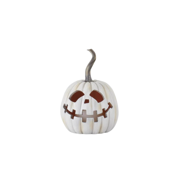 Resin LED Flicker Flame Jack O Lantern w/Timer