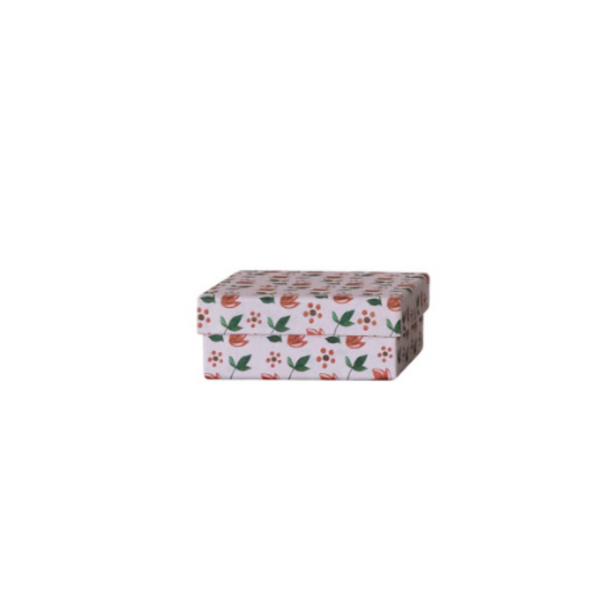 Paper Gift Box with Botanical Pattern