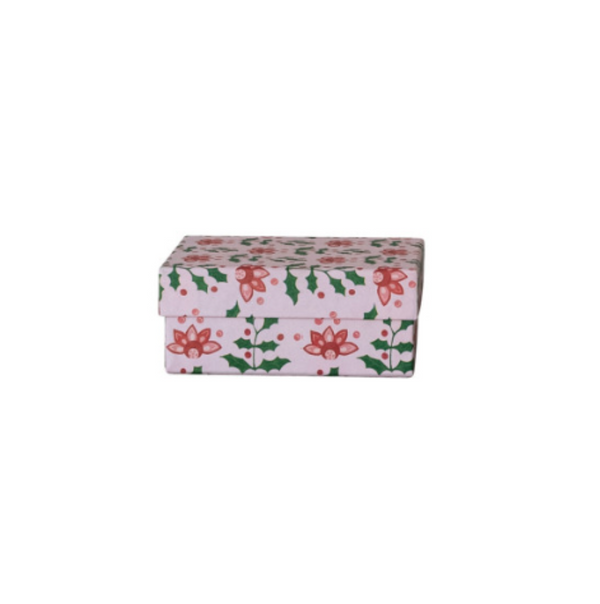 Paper Gift Box with Botanical Pattern