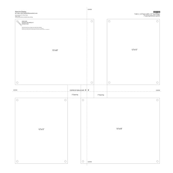Double Panel Quattro Set of 4 Floating Frames
