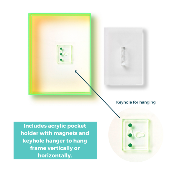 Float Frame for Tabletop or Wall with Magnetic Photo Holder