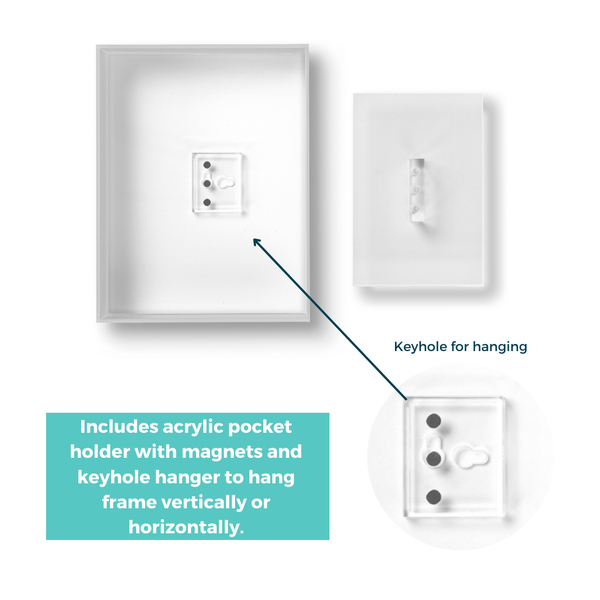 Float Frame for Tabletop or Wall with Magnetic Photo Holder